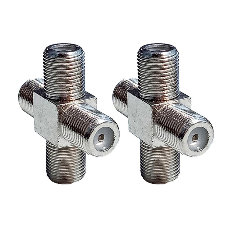 100 PCS 1 F Female to 3 F Female Jack 4 Way F Splitter TV Coax Adapter Connector, 4 Way F Splitter