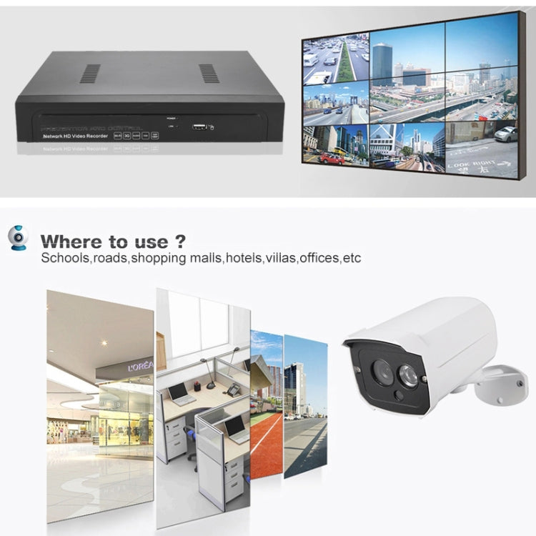 N4B7MPoe 4Ch 720P P2P ONVIF 1.0 Mega Pixel IP Camera NVR Kit, Support Night Vision / Motion Detection, IR Distance: 20m, N4B7MPoe/Kit