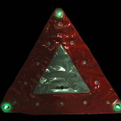15 LED Triangle Emergency Car Warning Safety Traffic Sign Red, YFY:3636