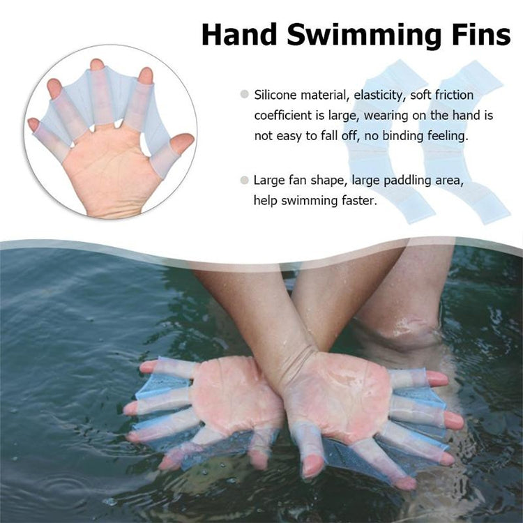 Finger Flexible Silicone Swimming Gloves (Large Size), Size : S  Blue, Size : M  Blue, Size : L Blue