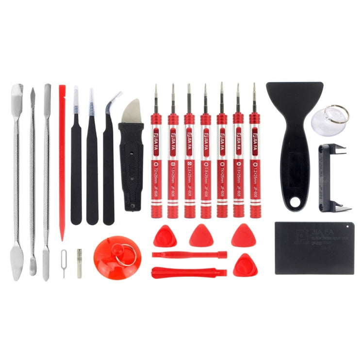 JIAFA JF-8175 28 in 1 Electronics Repair Tool Kit with Portable Bag for Repair Cell Phone, iPhone, MacBook and More, JF-8175