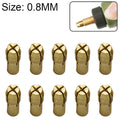 10 PCS Three-claw Copper Clamp Nut for Electric Mill Fittings，Bore diameter: 0.8mm, Bore diameter: 0.8mm