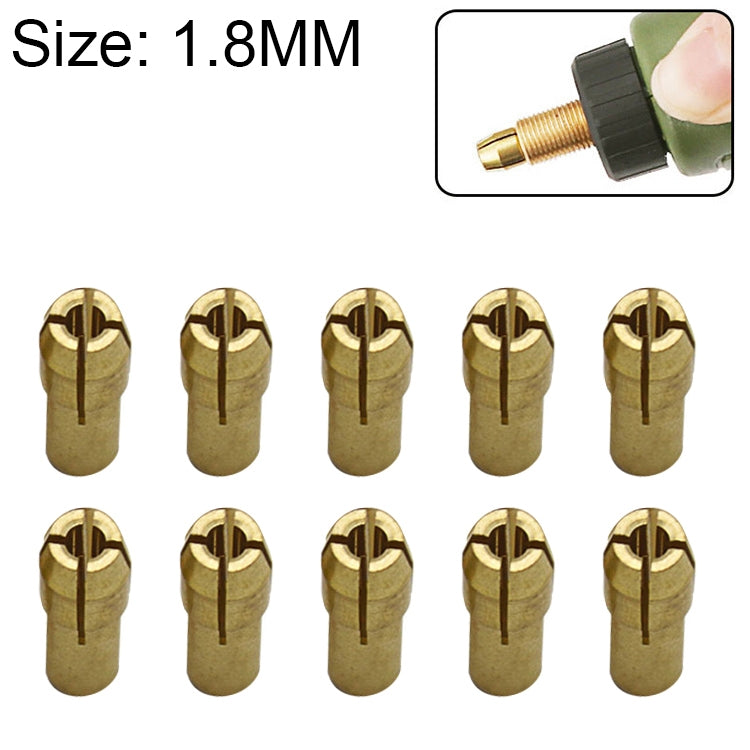 10 PCS Three-claw Copper Clamp Nut for Electric Mill Fittings，Bore diameter: 1.8mm, Bore diameter: 1.8mm