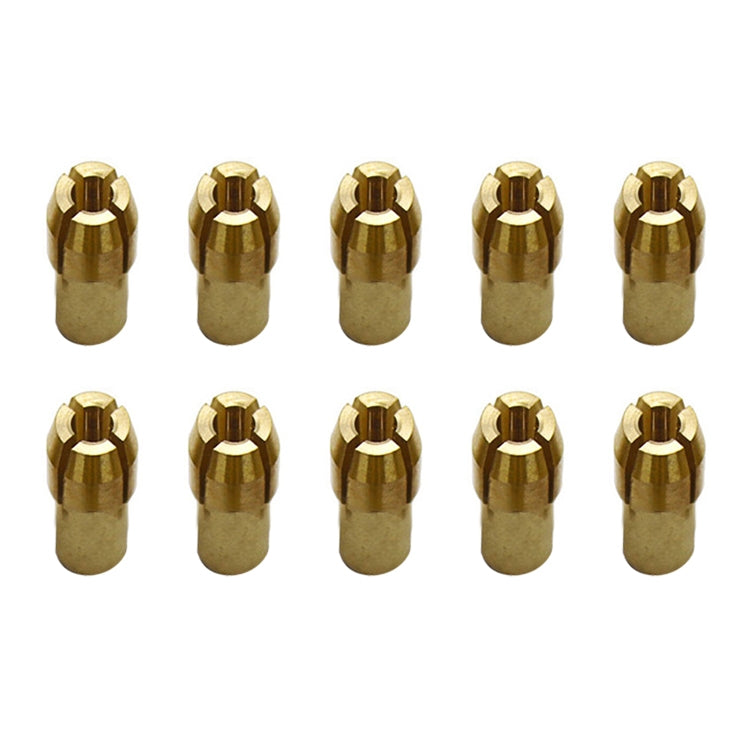 10 PCS Three-claw Copper Clamp Nut for Electric Mill Fittings，Bore diameter: 2.4mm, Bore diameter: 2.4mm