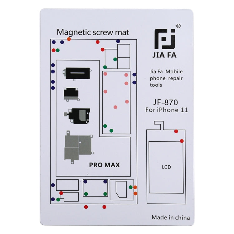JIAFA JF-870 Magnetic Pad Screw Board for iPhone 11 Pro Max, For 11 Pro Max