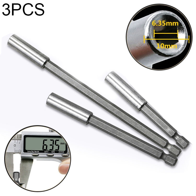 3 in 1 1/4 Electric Batch Head High Magnetism Connecting Rod Pistol Drill Extension Rod Sleeve Fast Turning Joint, Length: 75/100/150mm, 75/100/150mm Joint