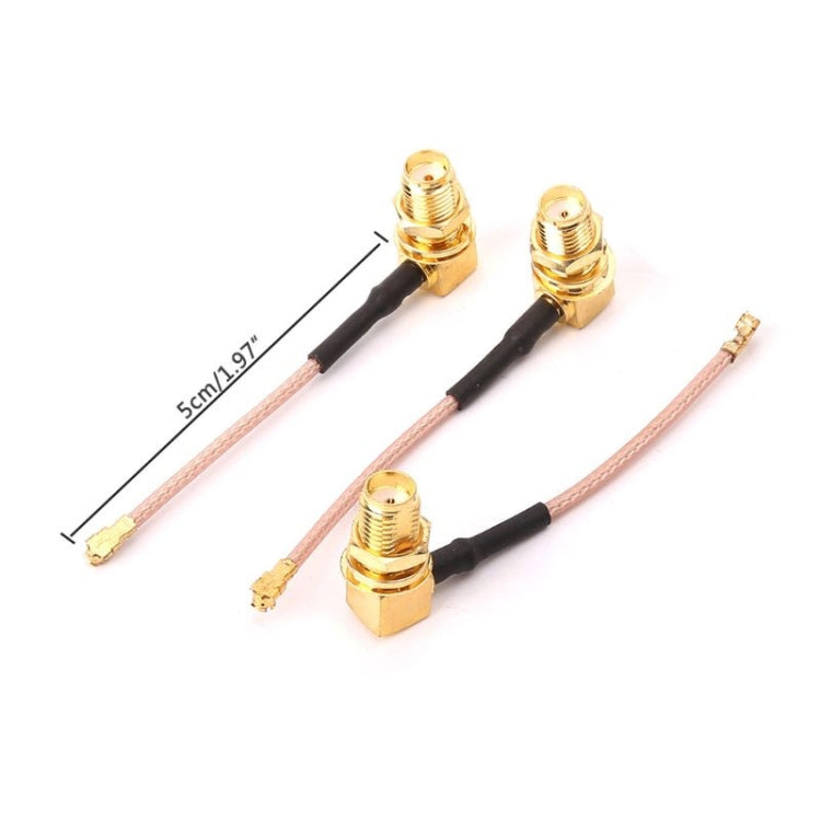 5 PCS RG178 Ufl / IPX / IPEX to SMA Female Adapter Braid Cable, Length: 5cm, 5cm Elbow