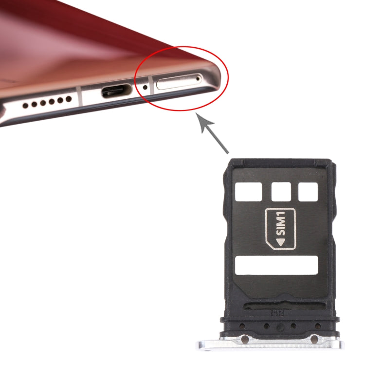 SIM Card Tray + NM Card Tray for Huawei P40 Pro, For Huawei P40 Pro