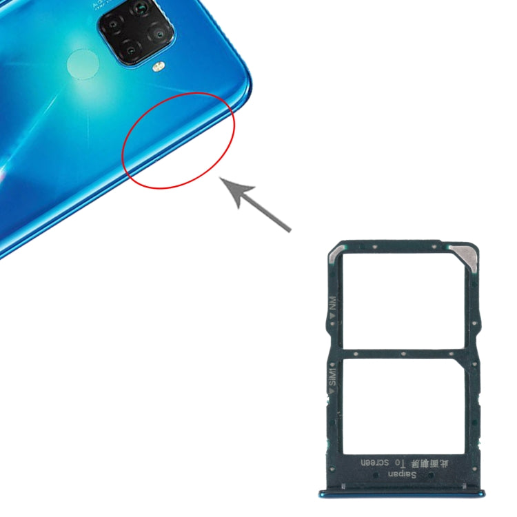 SIM Card Tray + NM Card Tray for Huawei Mate 30 Lite, For Huawei Mate 30 Lite