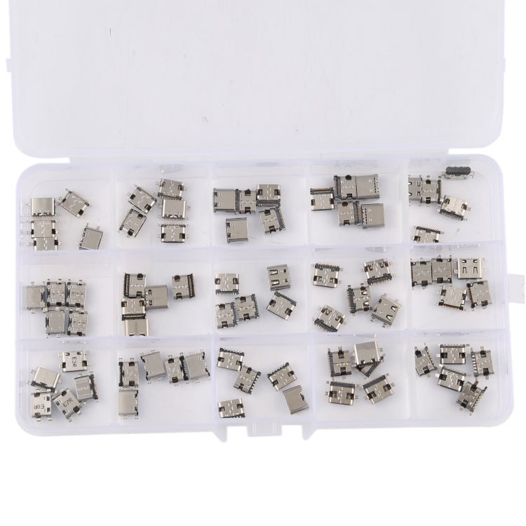 75 PCS/Set USB Type C Charging Port Connector 6Pin / 12Pin / 16Pin / 14Pin / 24Pin for Huawei / Samsung / Xiaomi Etc, 75 PCS/Set