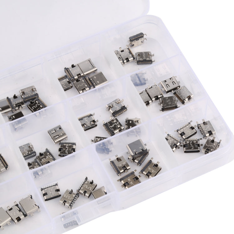 75 PCS/Set USB Type C Charging Port Connector 6Pin / 12Pin / 16Pin / 14Pin / 24Pin for Huawei / Samsung / Xiaomi Etc, 75 PCS/Set