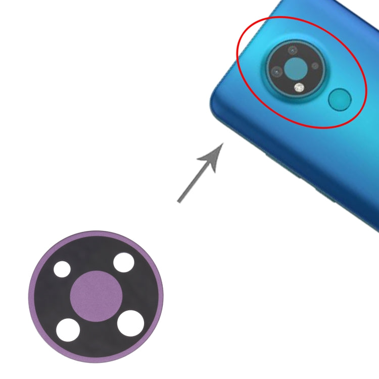 10 PCS Back Camera Lens for Nokia 3.4 TA-1288 TA-1285 TA-1283, For Nokia 3.4  (Purple), For Nokia 3.4  (Blue)