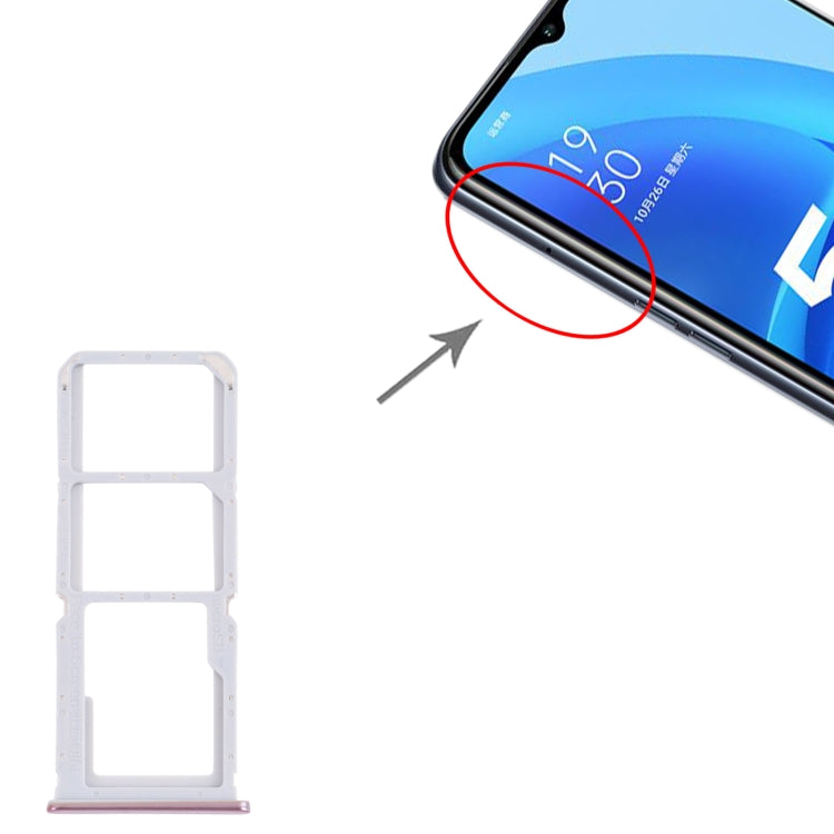 For OPPO A55 PEMM00, PEMM20, PEMT00, PEMT20  SIM Card Tray + SIM Card Tray + Micro SD Card Tray, For OPPO A55