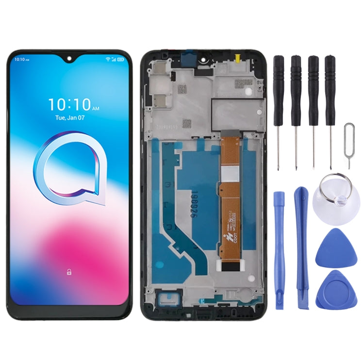 LCD Screen and Digitizer Full Assembly With Frame for Alcatel 3L 2020 OT5029 5029D 5029Y 5029U 5029, For Alcatel 3L 2020