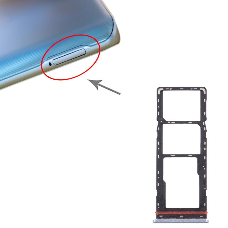 For Tecno Spark 7 Pro SIM Card Tray + SIM Card Tray + Micro SD Card Tray, For Tecno Spark 7 Pro
