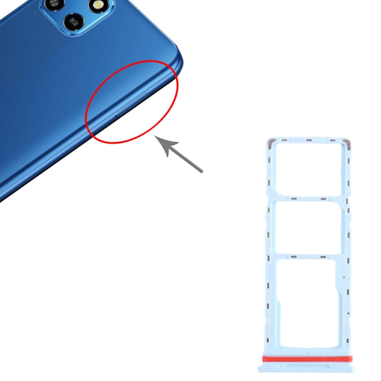 For Infinix Smart 6 HD X6512 SIM Card Tray + SIM Card Tray + Micro SD Card Tray, For Infinix Smart 6 HD, For Infinix Smart 6 HD(Baby Blue)