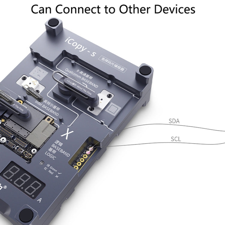 Qianli iCopy-S Double Sided Chip Test Stand 4 in1 Logic Baseband EEPROM Chip Non-removal For iPhone X / XS / XR / XS Max, For iPhone X / XS / XR / XS Max