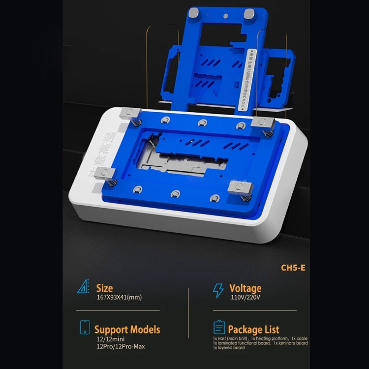 MiJing CH5 Motherboard Heater Preheater Layering Welding Platform for iPhone 12 Series, EU Plug, MiJing CH5 (EU Plug), MiJing CH5 (US Plug)