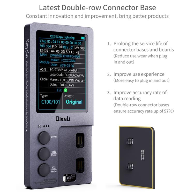 For iPhone 6 - 14 Pro Max 5 in 1 Qianli iCopy Plus 2.2 Repair Detection Programmer Set, 5 in 1, 5 in 1, Plug: US