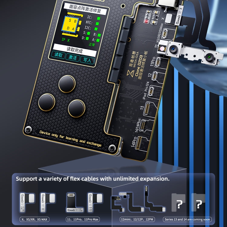 MEGA-IDEA Clone DZ03 Battery Activation & Face ID Dot Matrix Programmer for iPhone 8-14 Pro Max, Plug: US, SPT0648A, SPT0648B