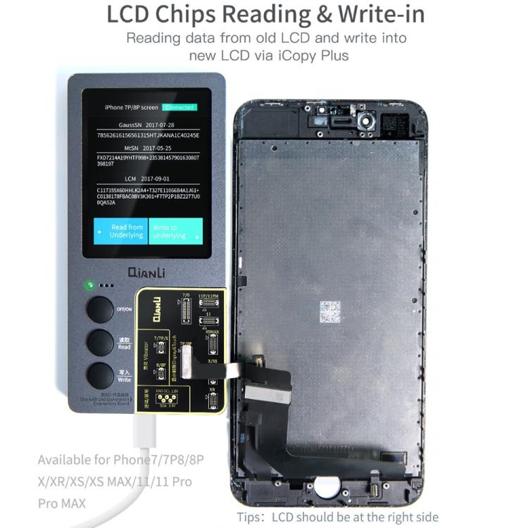 For iPhone 6 - 14 Pro Max 3 in 1 Qianli iCopy Plus 2.2 Repair Detection Programmer Set, Plug: EU, 3 in 1, 3 in 1, Plug: EU