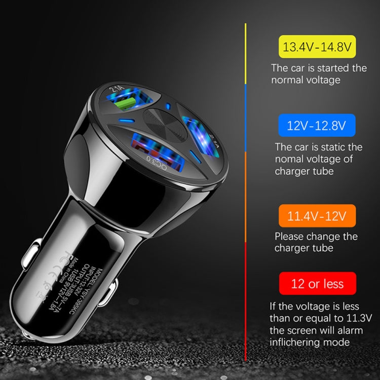 QC3.0 3 USB 35W High Power Vehicle Charger / Mobile Phone Tablet Universal Vehicle Charger