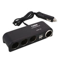 Car Charger Vehicle Auto Splitter Car Cigarette Lighter Socket & Dual USB Ports Socket Adapter, 4 Socket