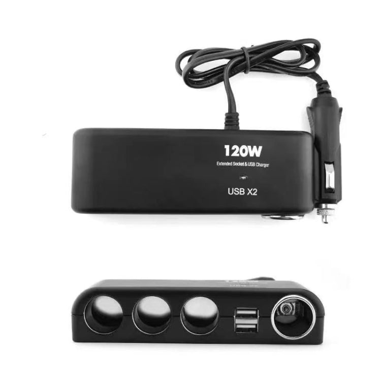 Car Charger Vehicle Auto Splitter Car Cigarette Lighter Socket & Dual USB Ports Socket Adapter, 4 Socket