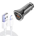 TE-P23 38W PD 20W USB-C / Type-C + QC3. 0 USB Triangle Car Charger + USB to 8 Pin Data Cable, Length: 1m, with 8 Pin Cable