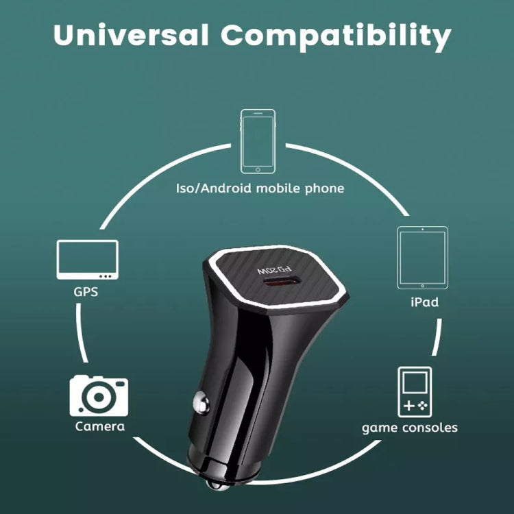 TE-P2 PD20W USB-C / Type-C Car Charger with Type-C to Type-C Data Cable, Type-C to Type-C Data Cable (Black), Type-C to Type-C Data Cable (White)