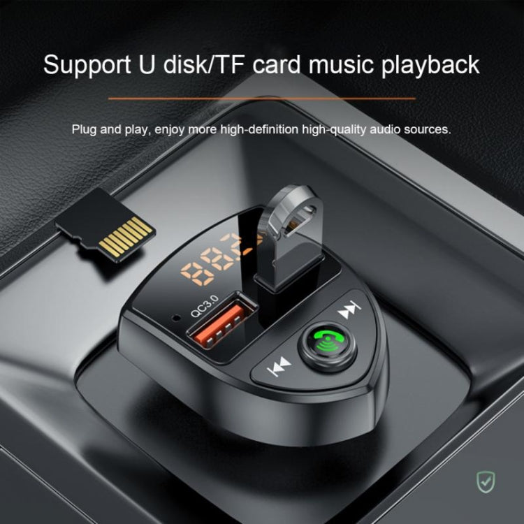 C8 Car  U Disk Bluetooth Player Fm Transmitter  QC3.0 Dual USB Ports Fast Charging, C8 QC3.0