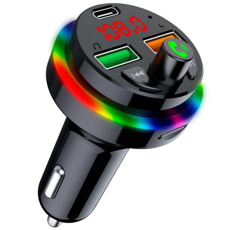 PDF17 Car Bluetooth 5.0 Charger FM Transmitter Type-C Dual USB MP3 Music Player, PDF17