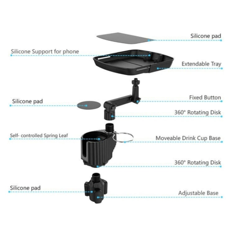A01 Universal Adjustable Car Tray Portable Cup Holder Meal Tray Expanded Car Cup Holder, A01