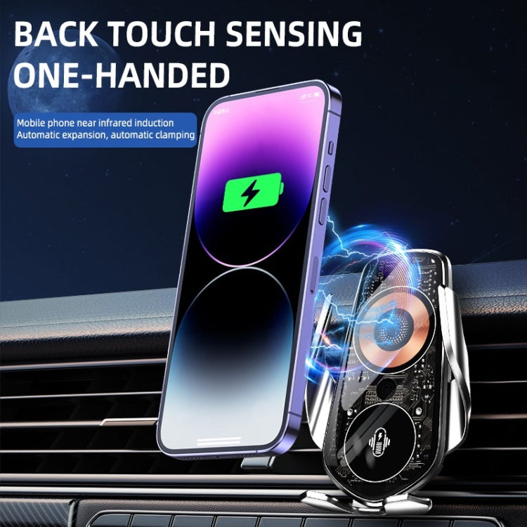 Q8 Universal Air Vent Mount Magnetic Mobile Phone Wireless Charging Car Holder, Q8 (Black), Q8 (Silver)