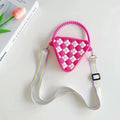 Diamond Shaped Mini Portable Shoulder Bag Silicone Handbag