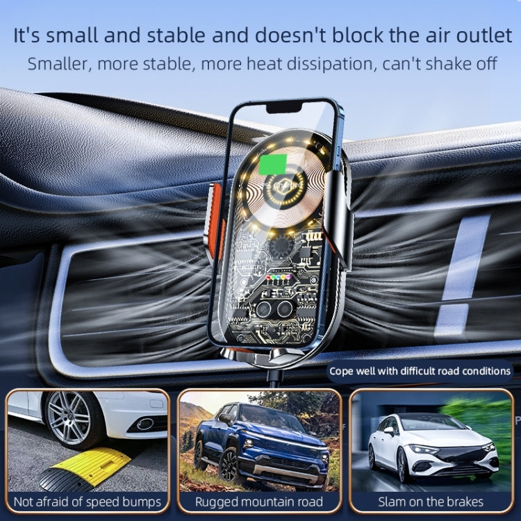 C12 Wireless Fast Charging Car Bracket Interior Cup Air Outlet Fixing Clip Induction Luminous LOGO, C12