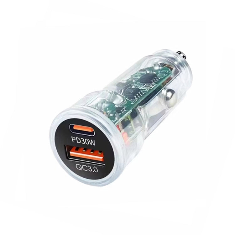 P35 48W PD30W+QC3.0 18W USB Transparent Car Quick Charge, P35 (Transparent), P35 (Transparent Blue)