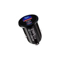 P10 Mini Style QC4.0 USB / PD20W Dual Port Car Charger, P10 (Black), P10 (White)