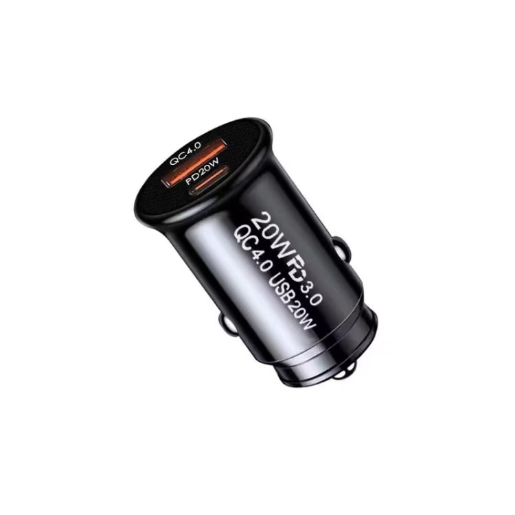 P10 Mini Style QC4.0 USB / PD20W Dual Port Car Charger, P10 (Black), P10 (White)