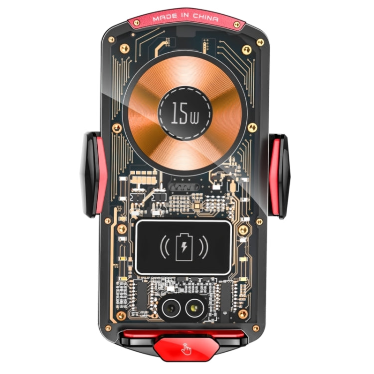 A6 Car Automatic Clamping Phone Holder 15W Magnetic Wireless Charger, A6 (Red), A6 (Orange), A6 (Black)