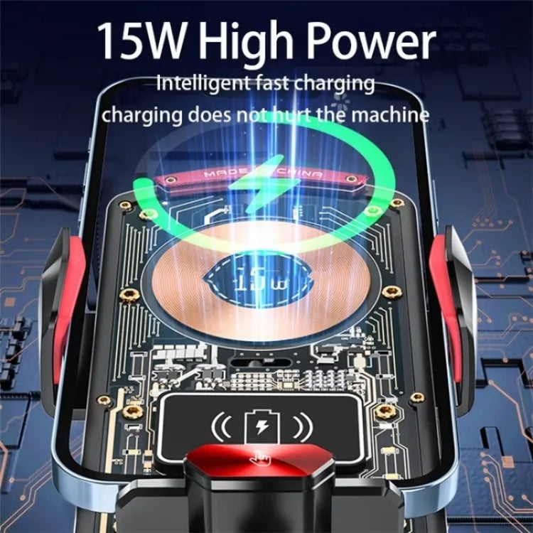 A6 Car Automatic Clamping Phone Holder 15W Magnetic Wireless Charger, A6 (Red), A6 (Orange), A6 (Black)