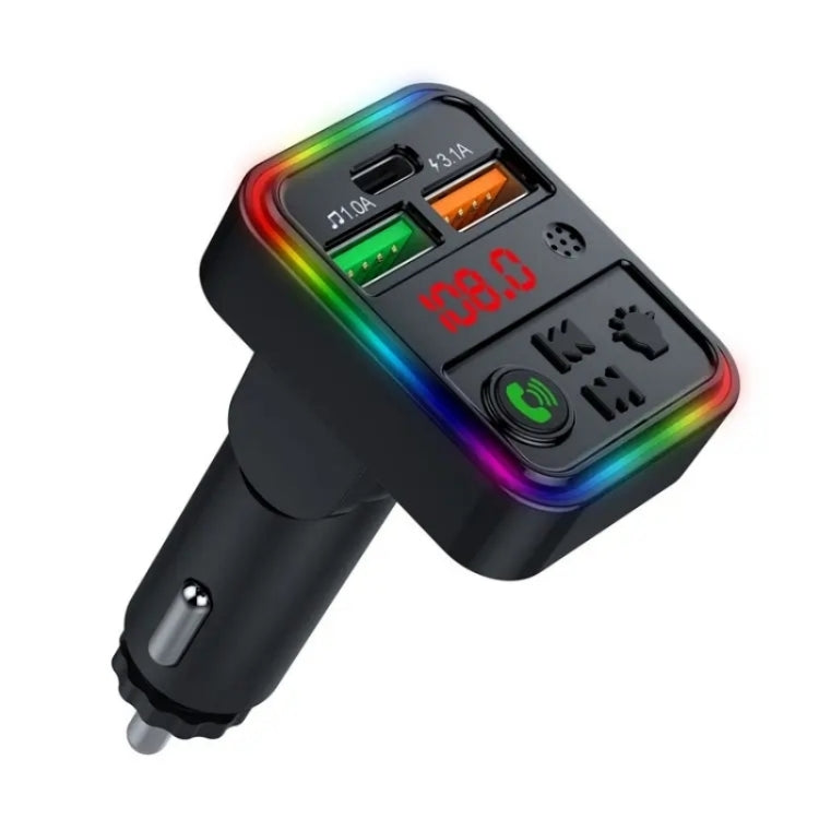 P18 Double USB Cigarette Lighter Bluetooth Car MP3 Music Player Hands-Free Calling Car Audio Device, P18