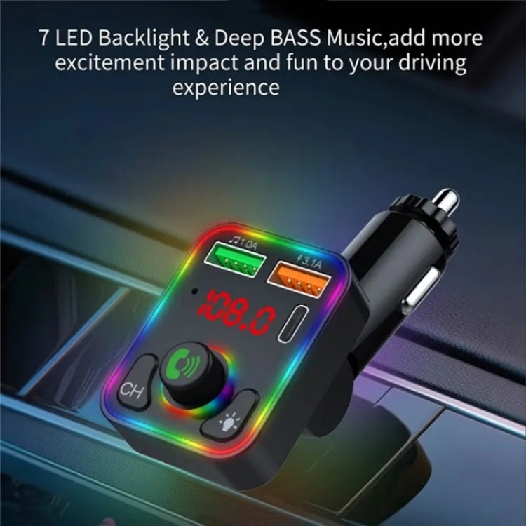 P3 Car Bluetooth Hands-Free AUX Audio Car MP3 Player FM Transmitter PD Fast Charger, P3