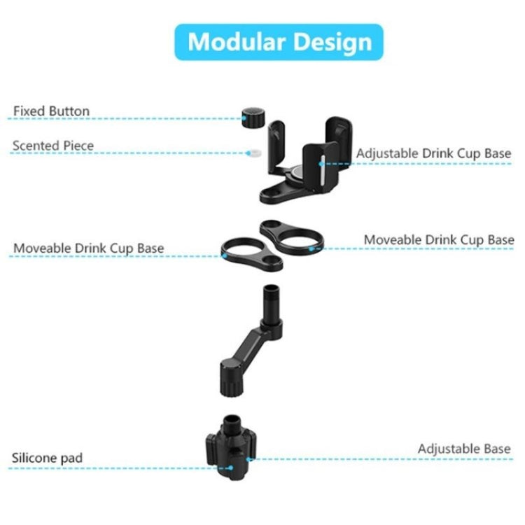 D03 For Drink Bottle Snack Car Cup Holder Expander Adjustable Dual Round Car Cup Holder, D03