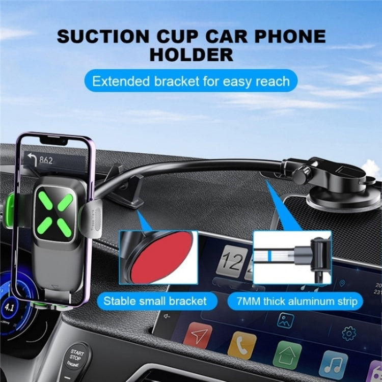 X034 Universal Truck Bus Dashboard Flexible Adjustable Windshield Suction Cup Car Phone Holder, X034, X034  (Black)