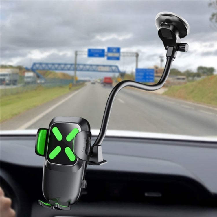X034 Universal Truck Bus Dashboard Flexible Adjustable Windshield Suction Cup Car Phone Holder, X034, X034  (Black)