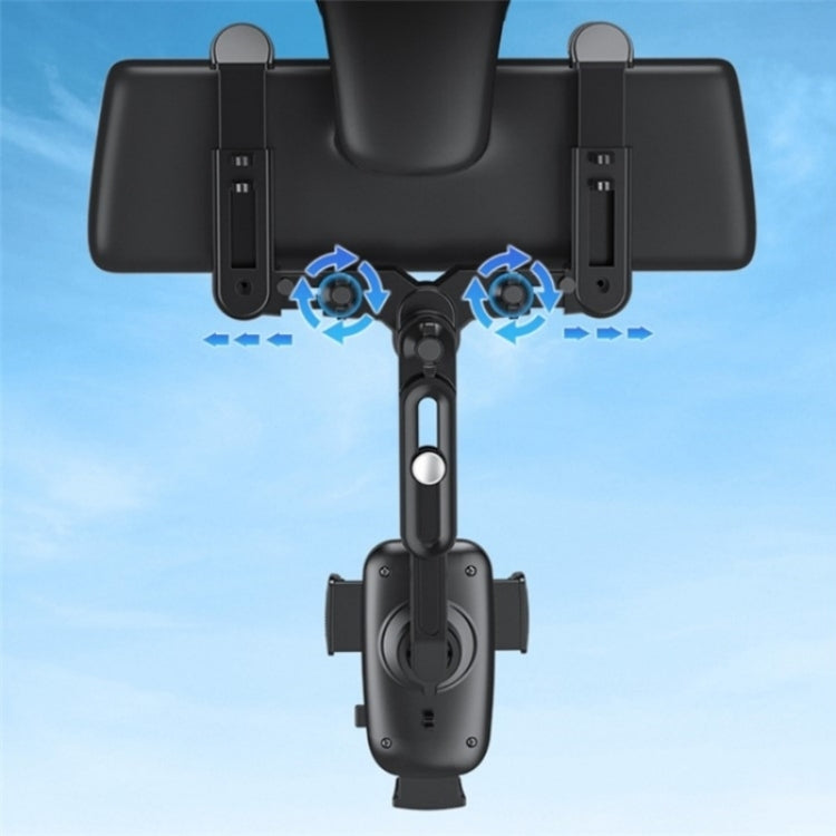 R010 Universal Vehicle Rearview Mirror Phone Holder Multifunctional Retractable Cell Phone Car Mount, R010 (Green), R010 (Black)