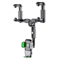 R009 Universal Vehicle Retractable Phone Clip Holder Car Rearview Mirror Cell Phone Mount, R009 (Green), R009 (Black)