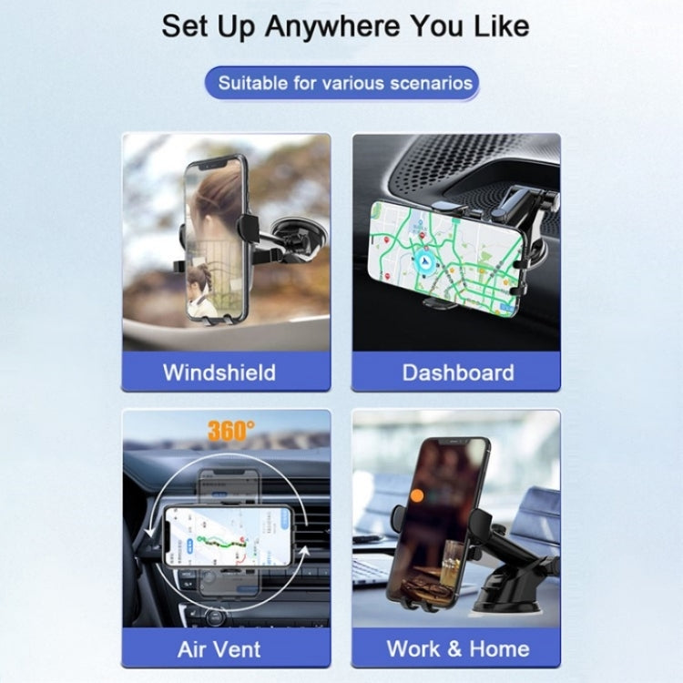 D40+105+K5 Carbon Fiber Texture Car Suction Cup Telescopic Arm Phone Holder Windshield Dashboard, D40+105+K5