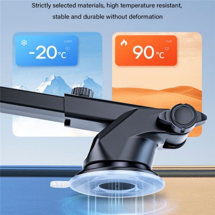 D46+101+K5 Universal Suction Cup Car Center Console Phone Mount Bracket With Telescopic Arm, D46+101+K5